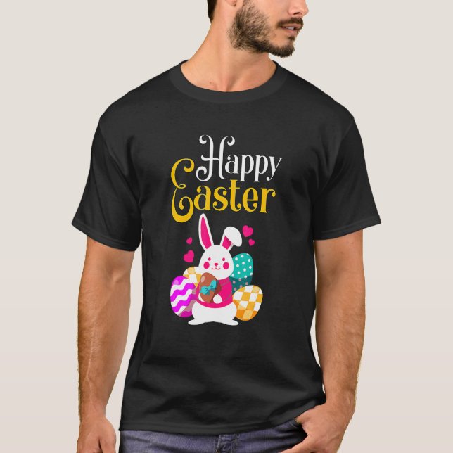 Camiseta Ás De Espadas Páscoa Dia Dançando Esqueleto Bunny  (Frente)