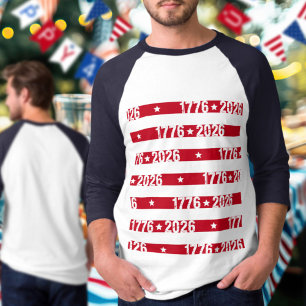 Camiseta As Estrelas e Listras dos 250 anos da América 1776