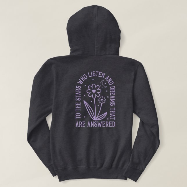 Camiseta Às Estrelas Que Ouvem E Aos Sonhos Respondidos (Verso do Design)