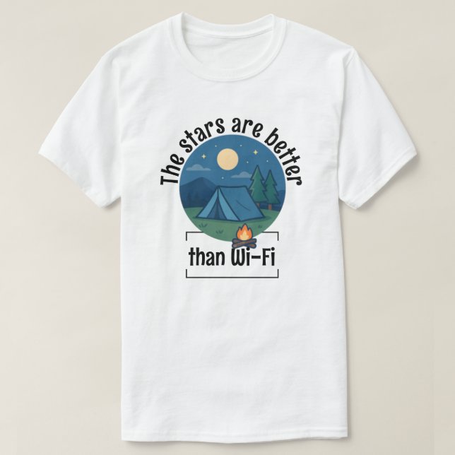 Camiseta As estrelas são melhores que o Wi-Fi (Frente do Design)