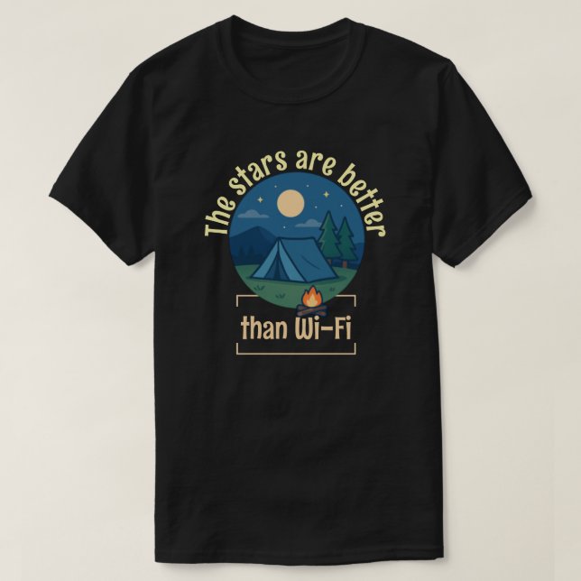 Camiseta As estrelas são melhores que o Wi-Fi (Frente do Design)
