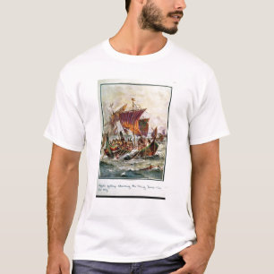 Camiseta As galeras de Alfred que atacam o dragão de Vikin