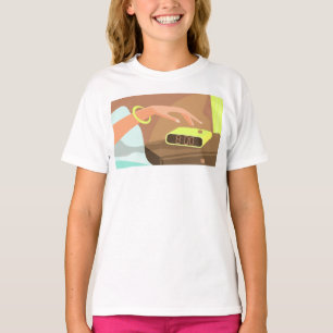Camiseta As garotas apertam o botão de snooze do despertado