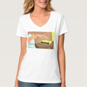 Camiseta As garotas apertam o botão de snooze do despertado