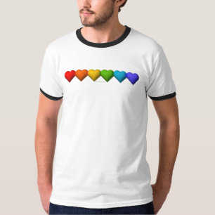 Camiseta As glifos de formas de coração 3D brilhantes da Sl
