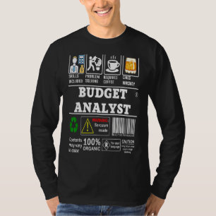 Camiseta As habilidades do analista de orçamento incluem la