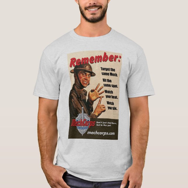 Camiseta As instruções de Sarge (cores claras) - MechCorps (Frente)