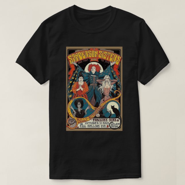 Camiseta As Irmãs Sanderson VIVE Poster (Frente do Design)