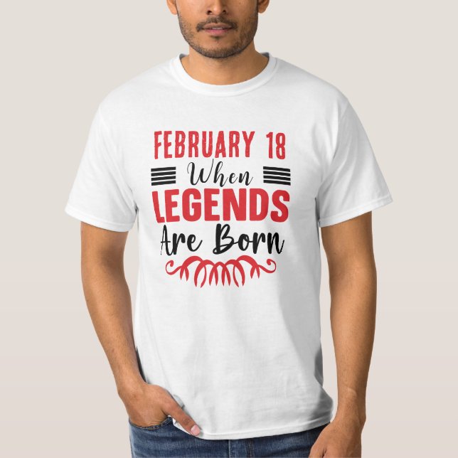 Camiseta As Legendas De Aniversário De Data Personalizada S (Frente)