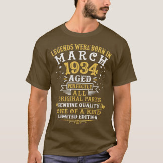 Camiseta As Legendas Eram Nasceres Em Março De 1934 88 Anos