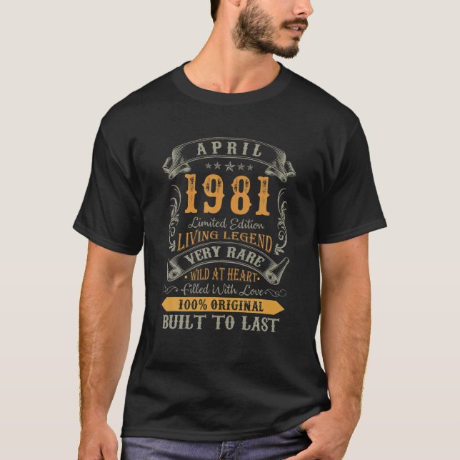Camiseta As Legendas Foram Nasceres Em Abril De 1981 (Frente)