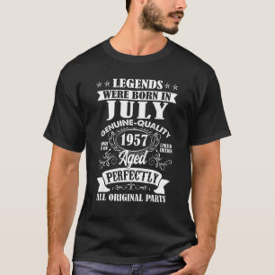 Camiseta As Legendas Foram Nasceres Em Julho De 1957 66º An