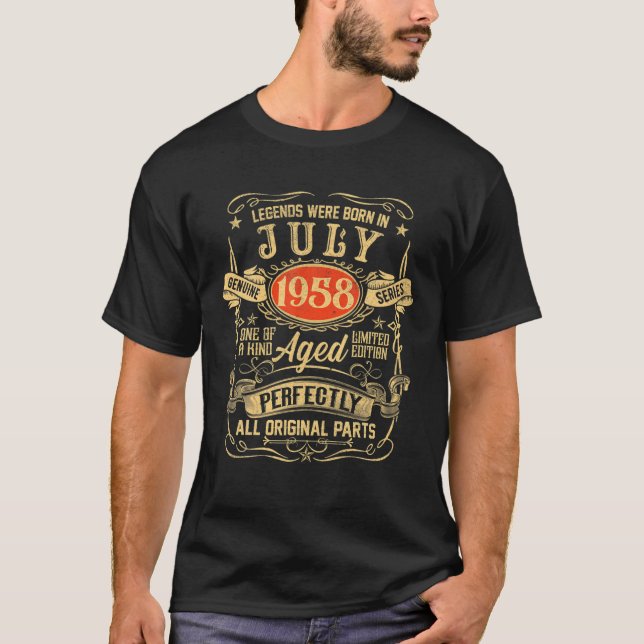 Camiseta As Legendas Foram Nasceres Em Julho De 1958 63º An (Frente)