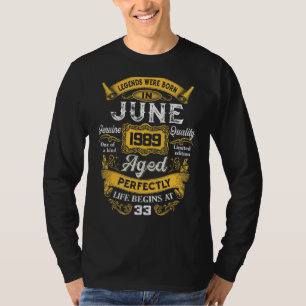 Camiseta As Legendas Foram Nasceres Em Junho De 1989 33º An