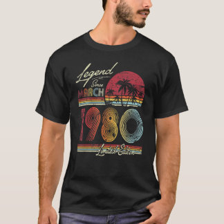 Camiseta As Legendas Foram Nasceres Em Março De 1980 42º An