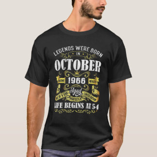 Camiseta As Legendas Foram Nasceres Em Outubro De 1966 54º 