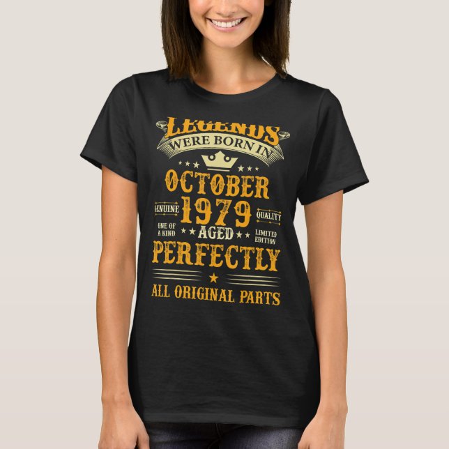 Camiseta As Legendas Foram Nasceres Em Outubro De 1979 43 A (Frente)