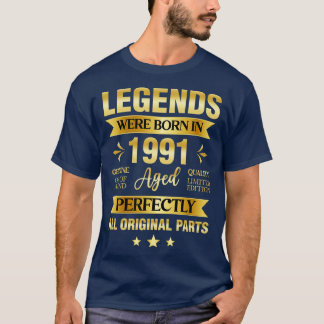 Camiseta As Legendas Foram Nasceres No Aniversário De 1991