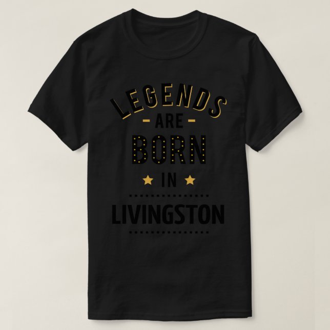 Camiseta As Legendas São Nasceres Em Livingston (Frente do Design)