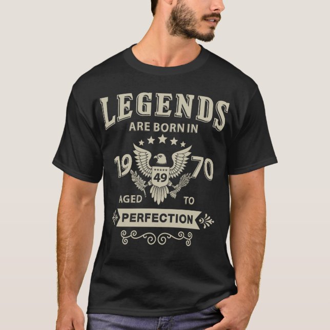 Camiseta As legendas são nascidas em 1970 (Frente)