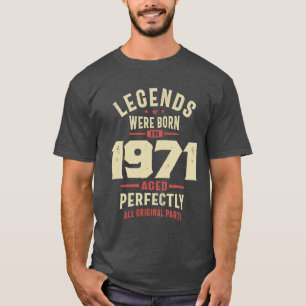 Camiseta As lendas foram Nasceres em 1971 52º Aniversário