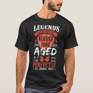 Camiseta As Lendas Foram Nasceres Em Agosto De 1986, Guitar