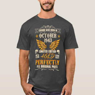 Camiseta As lendas foram Nasceres em outubro de 1943 - Rock