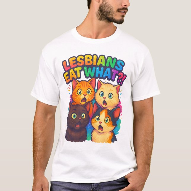 Camiseta As lésbicas comem o que - Design do orgulho LGBTQ  (Frente)