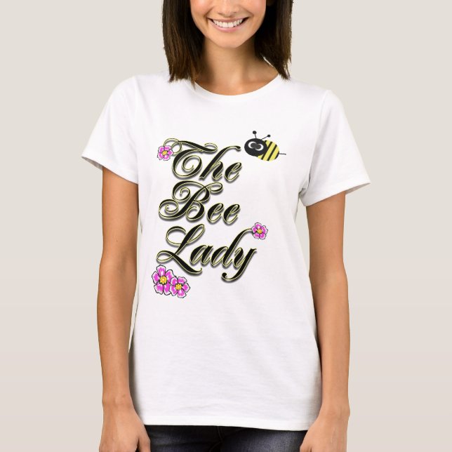 Camiseta as letras grandes da senhora da abelha (Frente)