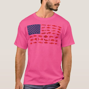 Camiseta As Linhas De Peixe Dos Eua Sinalizam O Garoto Cora