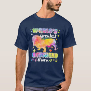 Camiseta As Maiores Cores de Dachshund Para A Lua Do Mundo