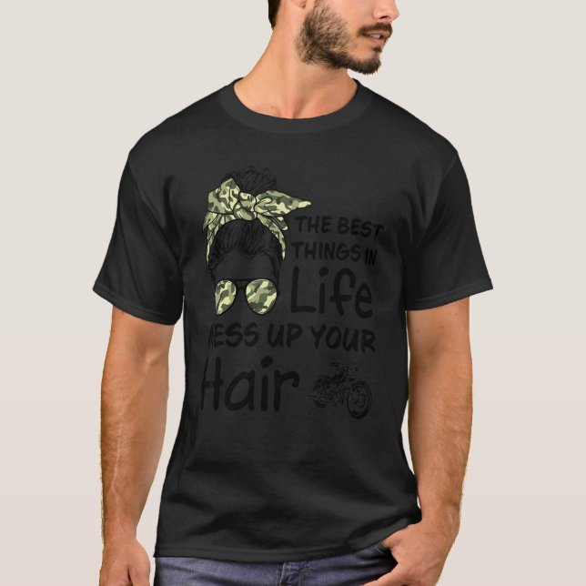 Camiseta As Melhores Coisas Da Vida Desgrenhão Seu Cabelo M (Frente)