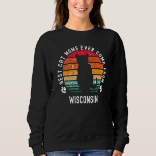 Camiseta As Melhores Mães De Gatos Já Vêm De Wisconsin Cat