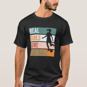 Camiseta As Meninas Amam Futebol Atleta Divertido Atletismo