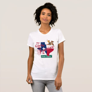 Camiseta As Meninas Cowgirl PERSONALIZADAS Do Texas Flag Sã