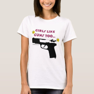 Camiseta As meninas gostam de armas demasiado