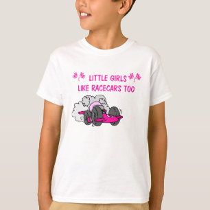 Camiseta As meninas gostam de racecars demasiado