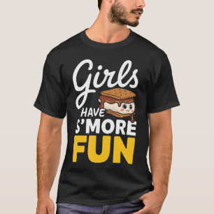 Camiseta As Meninas se Divertem Mais Acampando Smores Kawai