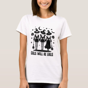 Camiseta As Meninas Serão Bruxas do Halloween Feitiçaria As