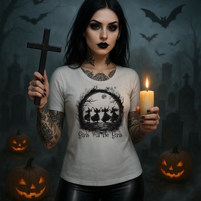 Camiseta As Meninas Serão Bruxas Mágicas (Criador carregado)