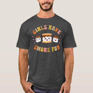 Camiseta As meninas têm presente engraçado Kawaii de acampa