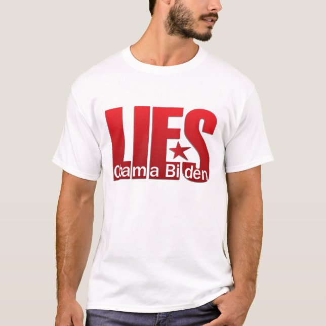 Camiseta As mentiras, mentiras, encontram-se - Obama Biden (Frente)
