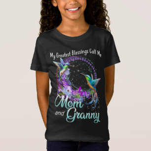 Camiseta As Minhas Maiores Bênçãos Chamam-Me Mãe E Avó Humm