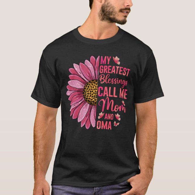 Camiseta As Minhas Maiores Bênçãos Chamam-Me Mãe E Oma Boni (Frente)