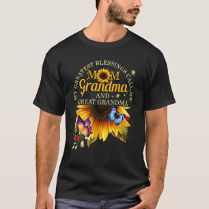 Camiseta As Minhas Maiores Bênçãos Chamam-Me Mãe Vovó e Exc