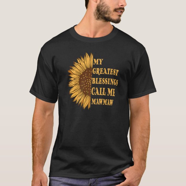 Camiseta As Minhas Maiores Bênçãos Chamam-Me Mawmaw Mãe Gir (Frente)