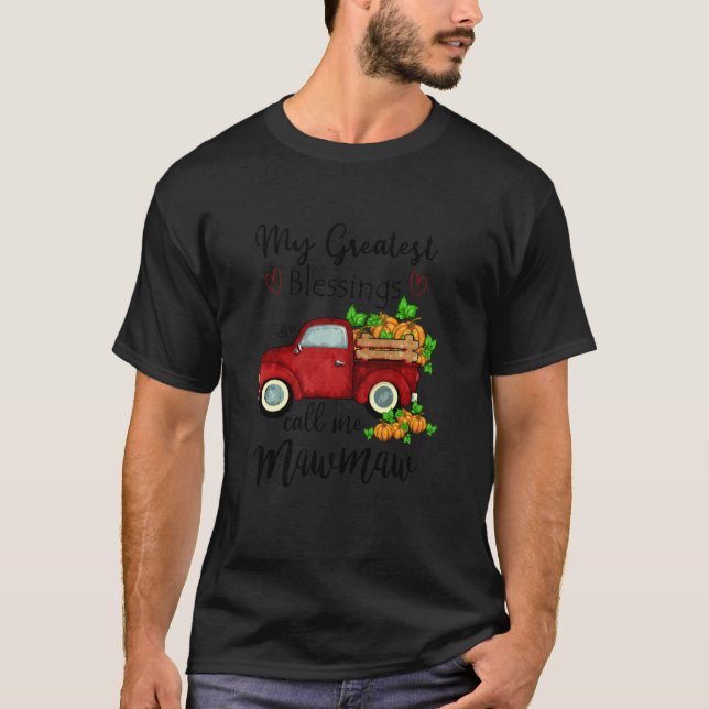 Camiseta As Minhas Maiores Bênçãos Chamam-Me Mawmaw Pumpkin (Frente)