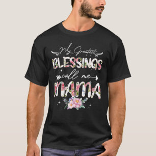 Camiseta As Minhas Maiores Bênçãos Chamam-Me Vovó Floral Mã