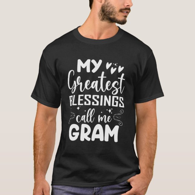 Camiseta As Minhas Maiores Bênçãos Chamam-Me Vovó Mãe (Frente)