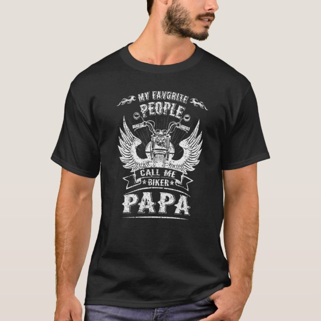 Camiseta As minhas Pessoas favoritas chamam-me Biker Papa V (Frente)